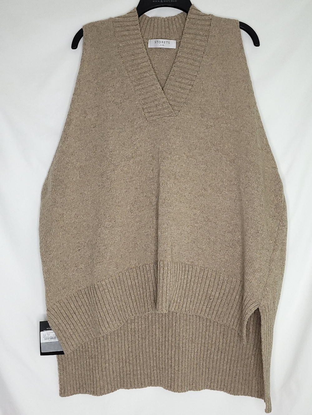 STORETS Lyla Oversized Wool Blend Knit Vest S/M